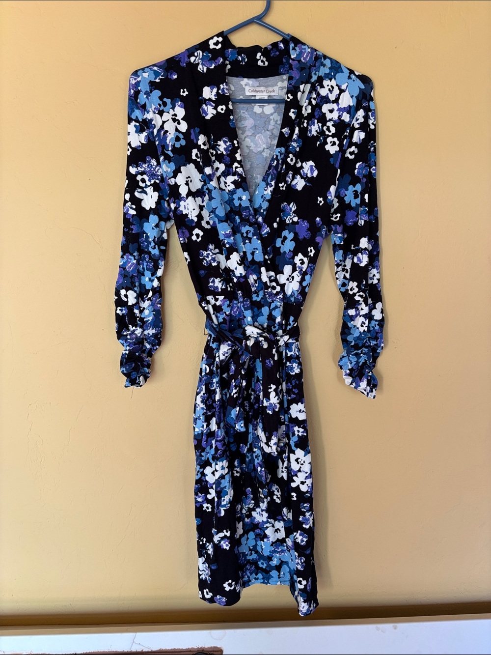 Coldwater Creek Navy and Blue Floral Dress